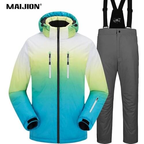 Man Women Thick Warm Ski Suit Waterproof Windproof Skiing Snowboarding Jacket Pants Set Unisex Ski Clothings