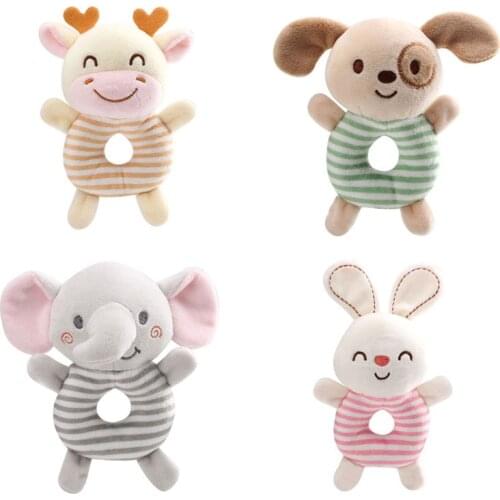 Animal Cute Baby Rattles Baby Toys 0-12 Months Soft Plush Baby Rattle Baby Soothing hand doll Toys For Children