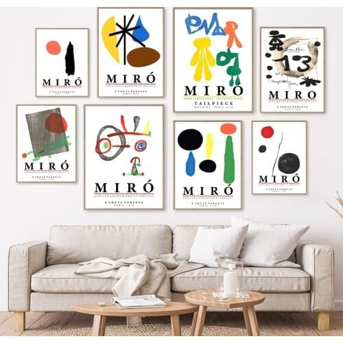 Joan Miro Gallery Round Shadow Abstract Wall Art Canvas Painting Nordic Posters And Prints Wall Pictures For Living Room Decor