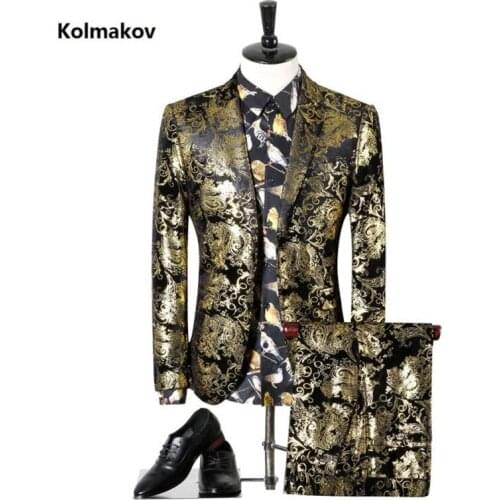 2019 New Arrival Fashion Formal Mens Suits Party DressHomme Suits 2 Pieces Jacket Pants Formal Clothing Good Quality Suit M-5XL