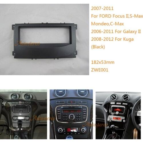 08-001 two dinCar fascia facia panel frame for FORD Focus II,Mondeo,S-Max,C-Max,Galaxy II,Kuga(Black) installation surround kits