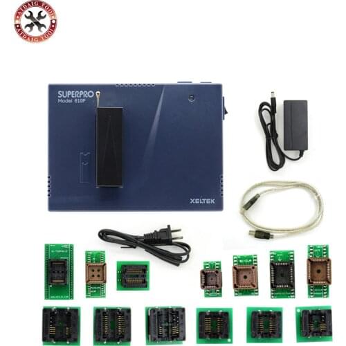 Original Xeltek Superpro 610P with 13pcs Adapters Universal IC Chip Programmer +13pcs Burn Block IC Socket Adapter DHL Free