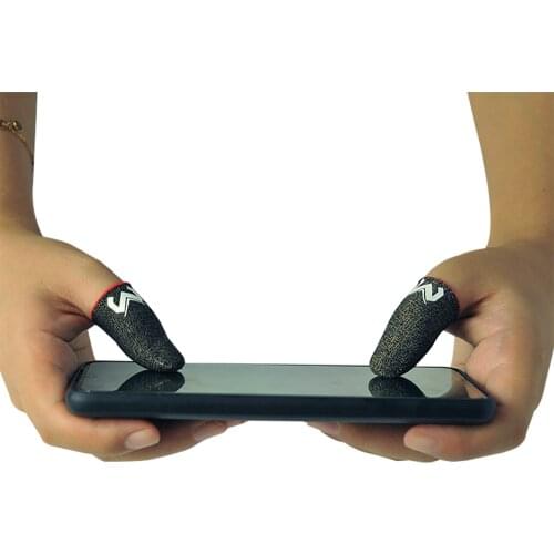 2pcs 1pair Anti-sweat Gloves Gaming Finger Cots Sleeve Breathable Non-slip Fingertips Mobile Touch Screen Game Controller Thumbs
