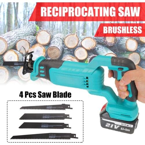 Reciprocating Saw with 4 Blades Electric Saw 32mm 4000RPM Cordless Electrical Saw Woodworking Power Tools For Makita 18V Battery