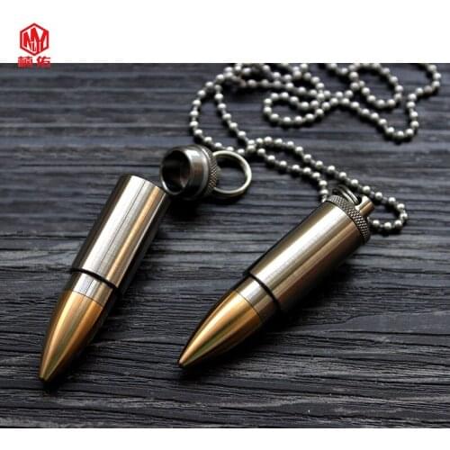 Strong Outdoor Waterproof Tank Pill Bottles Emergency Survival Waterproof Bullet Pill Bottle EDC Tool Box Camping Gear