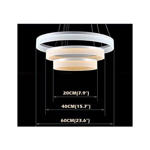 Remote control Dimmer LED Ring Chandelier Lights Lighting Modern Acrylic Lamps Luxurious Three Rings Fixtures Chandelier