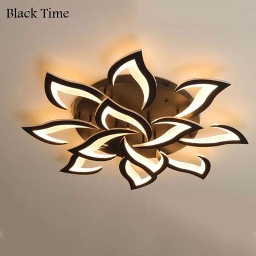 LED Modern Chandelier Home Ceiling Chandelier Lamp For Living Room Bedroom Dining Room Surface Mount Indoor Lighting Black White