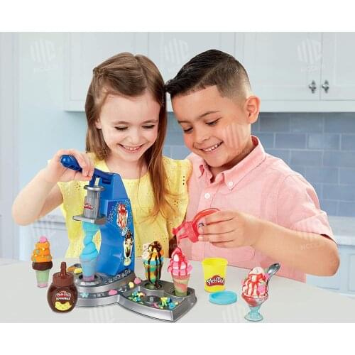 Hasbro Play Doh Kitchen Ice Cream Dough Play Up Set Toy Anti Stress Plasticine for Children Educational Clay Non Toxic E6688