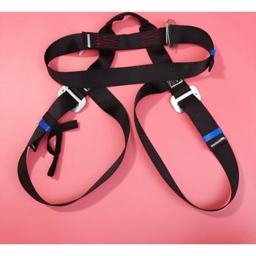 Outdoor Polyester Harness Waist Protective Strap Safety Belt for Climbing Mountaineering Tree Climbing (Black)