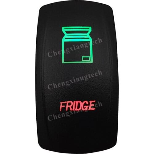 Laser -FRIDGE -Car Boat Green & Red Led On Off Rocker Switch Waterproof, Overload Protection, SPST, Truck Marine Caravan