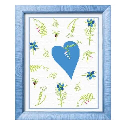 Embroidery Package Free Shipping Cross Stitch Kits The Blue Word Heart