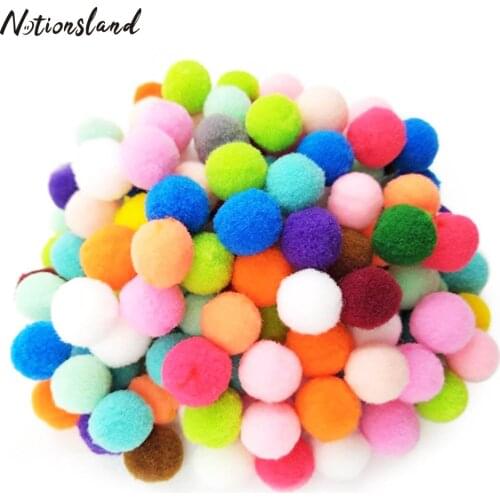 100pcs Pompoms Dolls for DIY Creative Crafts Decorations Elastic Pom Poms for Needlework Hobby Supplies Accessories 10/15/20mm