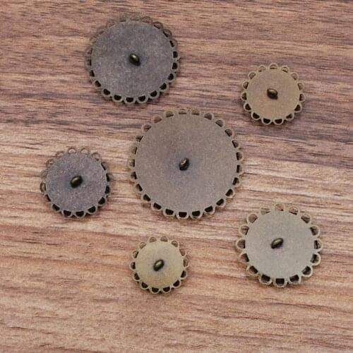 100pcs glass cover hanging into 14-16-18-20-25-30mm tray back buckle button cap bezel blank cufflinks pendant base jewelry DIY