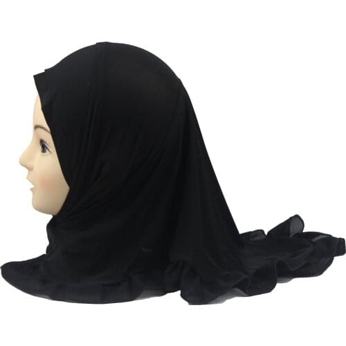 12pcs One Dozen Muslim Girls Kids Hijab Islamic Scarf Shawls Ruffle Lotus Leaf Hijabs for 1 to 5 years old Girls Wholesale