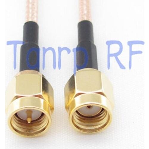 2PCS 50CM Pigtail coaxial jumper cable RG316 extension cable 20INCH SMA male plug to RP-SMA male RF adapter connector