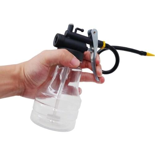 250ml Transparent Oil Can Lubrication Oil Plastic Pump Oiler Grease Gun with Spout Flexible Hose