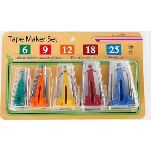 5PCS Pick Size 6mm/9mm/12mm/18mm/25mm Bias Tape Makers Sewing Machine Tools Bias Binding Tape Maker Sewing Accessories