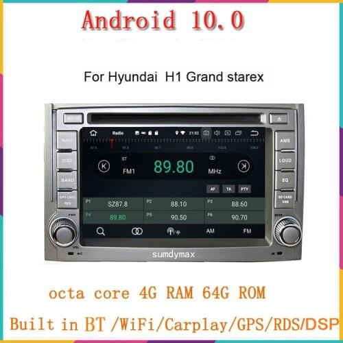 4G SIM LTE Octa Core Android 10.0 Car DVD player GPS Navi for Hyundai H1 Grand Starex 2011-2012 4GB RAM 64GB ROM support DAB