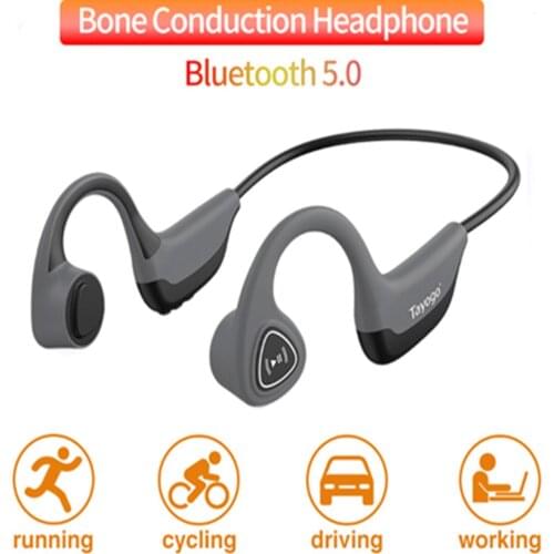 Bone conduction Bluetooth 5.0 wireless headset hanging earstereo music earplugs outdoorsports sweat-proofheadset with microphone