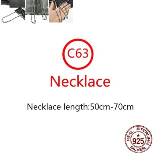 C63 S925 Sterling Silver Necklace Personality Cross Holy Sword Around Hip Hop Fashion Sweater Chain Retro Jewelry