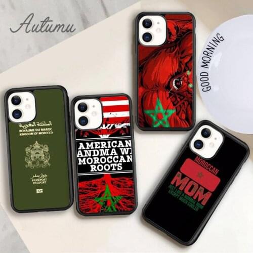 Morocco Flag Coat Of Arms Phone Case for iPhone 11 12 Pro Max mini X XR XS SE 2020 5 6 7 8 Plus Samsung Galaxy S8 S9 S10 Cover