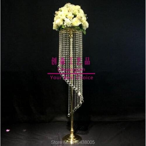 Flower Pillar Gold Metal Flower Stand Beautiful Wedding Centerpiece Party Decoration Event Decoration Flower Holders Party Favor