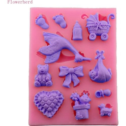Baby Toy Fondant Silicone Cake Mould DIY Baking Tools Chocolate Mold Handmade Soap Mold Cake Decorating Kitchen Accessories