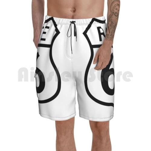 Route 66 Usa Beach Shorts Men Beach Pants Swim Trunks Route 66 Route 66 America Highway Vintage Road Usa Sign Arizona