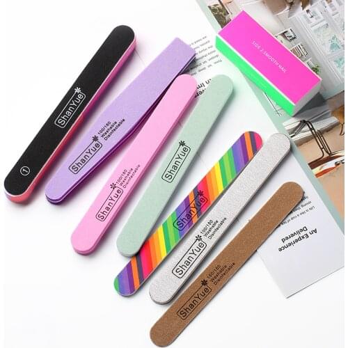 Nail File Buffer Double Side Of The Nail File Buffer 100/180 Trimmer Lime Buffer In The Nail Art Ongle Nail Art Tool Care Tools