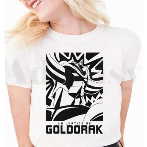 Grandizer Japan Robot Anime Goldorak Goldrake Short Sleeve Female Tops Tees Harajuku Vogue VintageT Shirts Womens T-shirt