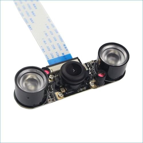 S ROBOT Raspberry Pi Camera Night Vision 130° Fisheye Camera 5MP Webcam + 2 Infrared IR LED Lights + Acrylic Holder RPI127