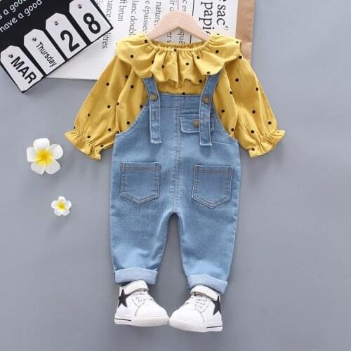 2021 Baby Girl Clothes Suits Spring Autumn Children Top+Overall Pants 2Piece Clothing Set Kids Outfits Sport Suit 1-4Y