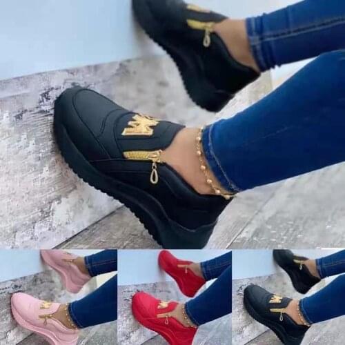 Spring Women Sneakers Platform Shoes Thick Bottom Side Zipper Walking Shoes Non-slip Casual Womens Vulcanized Shoess4