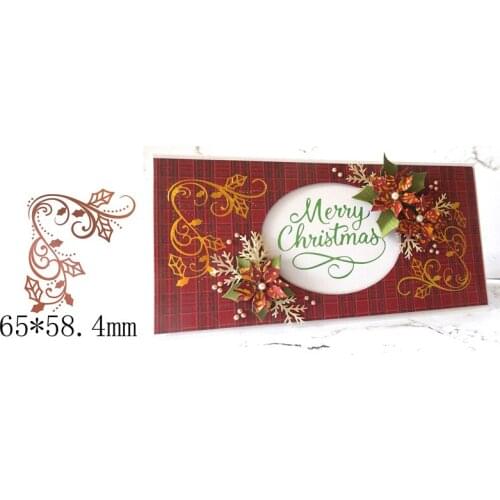 Holly Branch Christmas Celebrate Decor Frame Dies Hot Foil Plates for Scrapbooking DIY Paper Cards Crafts New 2019