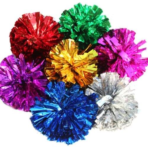 Metallic Pom Pom Cheerleading Products Cheerleading 50g Cheering pompom Christmas Party Supplies LX8409