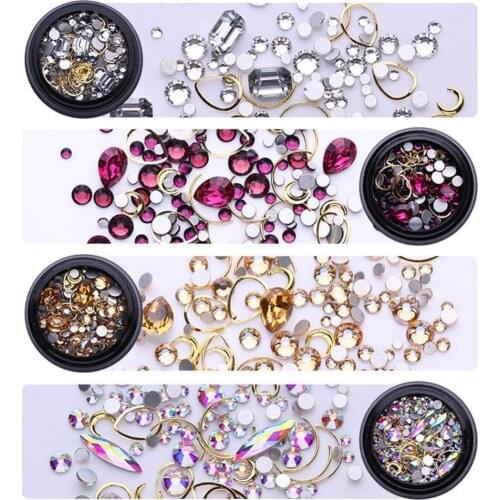 Fashion Nail Rhinestone Set 3D Nail Art Decoration Glitter Rhinestone Geometric Manicure Salon Tools