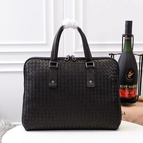Men Cowhide Woven Top-Handle Bags Fashion High Quality Luxury Large Capacity Bag Cowskin Genuine Leather Designer Casual Handbag