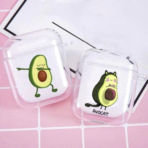 Cute Cartoon Fruit Avocado Soft case For Apple Airpods 1 2 3 Wireless Earphone Airpod Cases Soft silicone TPU Transparent Cover