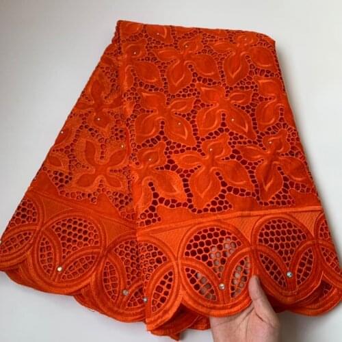 New Hollow Out African 100% Cotton Lace Fabric 2021 High Quality Lace Material In Switzerland Embroidery Swiss Voile Lace Fabric