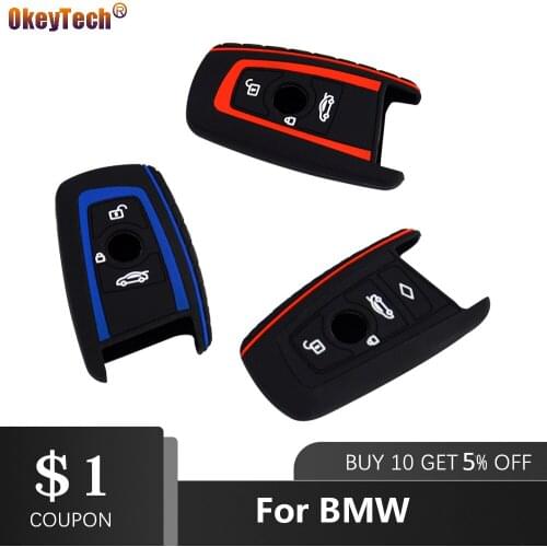 OkeyTech 3/4 Buttons Car key Silicone Case Cover Protect For BMW F10 F20 F30 Z4 X1 X3 X4 M1 M2 M3 E90 1 2 3 5 7 SERIES Remote
