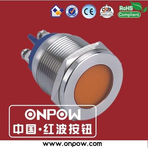 ONPOW 22mm anti-vandal flat head stainless steel indicator pilot lamp GQ22T-D/L/O/12V/S