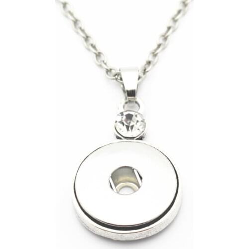 Wholesale 5pcs/lot Snap Jewelry Unisex Crystal 18mm Snap Pendant 50cm chains Woman Bohemian Necklaces & Pendants