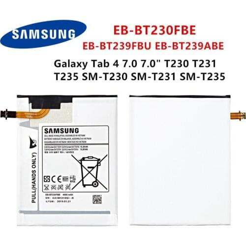 SAMSUNG Orginal Tablet EB-BT230FBE EB-BT239FBU EB-BT239ABE 4000mAh Battery For Samsung Galaxy Tab 4 7.0" SM-T230 SM-T231 SM-T235