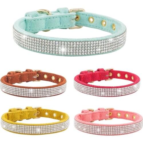 Dog Cat Collar Pet Necklace Personalized Small Medium Large Dogs Cats Soft Collars for Kitten Puppy with Diamonds Dog Supplies