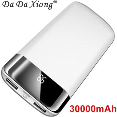 30000mah Power Bank External Battery PoverBank 2 USB LED Powerbank Portable Mobile phone Charger for Xiaomi iphone 7 8 Samsung