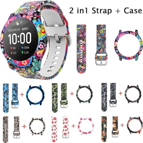 2 in1 Strap + Case For Xiaomi Haylou Solar LS05 Smart Watch Silicone Band PC Protective Cover For Haylou LS05 Bracelet + Bumper