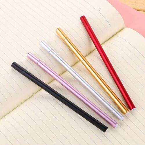 10pcs black ink ballpoint pens, 0.5mm simple fashion gel pen for writing stationery office school supply