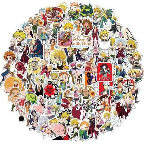 10/30/50/100pcs The Seven Deadly Sins Anime Stickers Kids DIY Waterproof Skateboard Motor Laptop Phone Car Luggage Sticker Toys