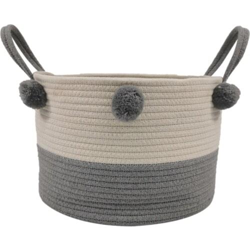 Cotton Rope Storage Baskets Handmade Woven Dirty Clothes Laundry Basket Kids Toys Desktop Sundries Organizer Hamper