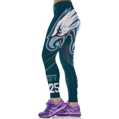 Women Sport Leggings Eagle Hawk Print 3D America Football Sportwear High Waist Pant Slim Running Capris Fitness Jogging Jeggings